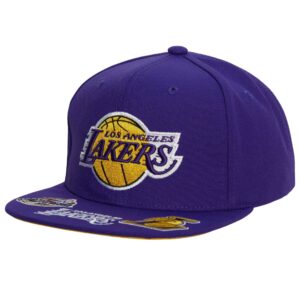 Mitchell & Ness Front Face Snapback Los Angeles Lakers Hat Violet 750373