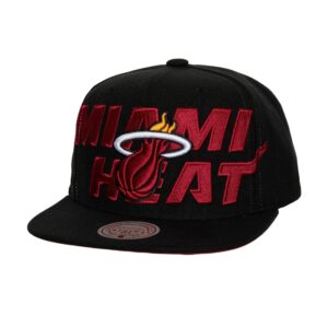 Mitchell & Ness Full Frontal Snapback Miami Heat Hat White 751897