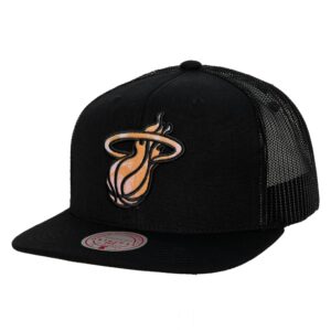 Mitchell & Ness x Nicky Jam Trucker Miami Heat Hat Black 754161