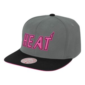 Mitchell & Ness Neon Lights Snapback HWC Miami Heat Hat Grey 753500