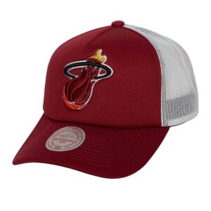 Mitchell & Ness Off The Backboard Trucker Snapback HWC Miami Heat Hat Red 754148