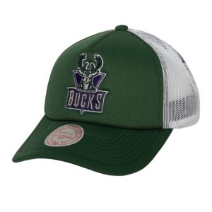 Mitchell & Ness Off The Backboard Trucker Snapback HWC Milwaukee Bucks Hat Green 756770