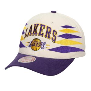 Mitchell & Ness Off White Diamond Pro Snapback Los Angeles Lakers Hat Purple/Yellow/White 749969