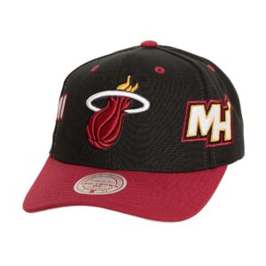 Mitchell & Ness Overbite Pro Snapback Miami Heat Hat Black 751943