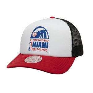 Mitchell & Ness Party Time Trucker Snapback HWC Miami Heat Hat Red/White 754153