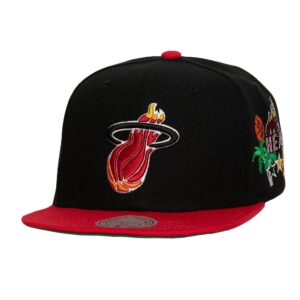 Mitchell & Ness Patch Overload Snapback HWC Miami Heat Hat Black 753517