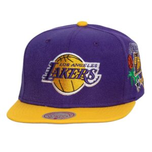 Mitchell & Ness Patch Overload Snapback Los Angeles Lakers Hat Violet 754531