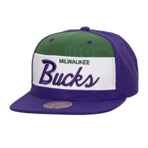 Mitchell & Ness Retro Sport Snapback HWC Milwaukee Bucks Hat Violet 754986