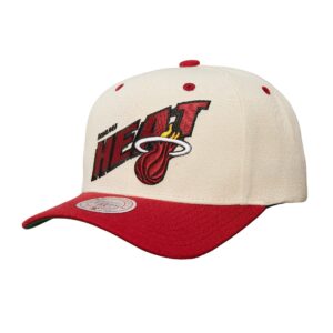 Mitchell & Ness Retro Type Pro Snapback Miami Heat Hat Beige 751883