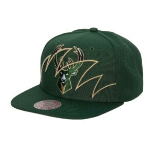 Mitchell & Ness Shark Bite Snapback Milwaukee Bucks Hat White 755756