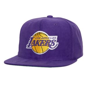 Mitchell & Ness Sweet Suede Snapback Los Angeles Lakers Hat White 749943