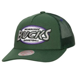 Mitchell & Ness Team Seal Trucker Snapback HWC Milwaukee Bucks Hat Red 756765