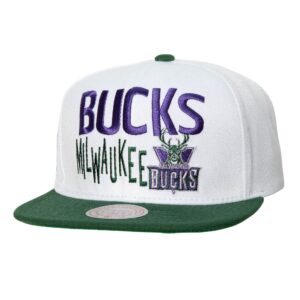 Mitchell & Ness Toss Up Snapback HWC Milwaukee Bucks Hat White 755010