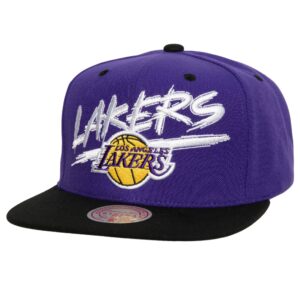 Mitchell & Ness Transcript Snapback Los Angeles Lakers Hat Violet 750339