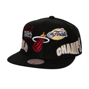 Mitchell & Ness World Champs Snapback Miami Heat Hat Black 751892