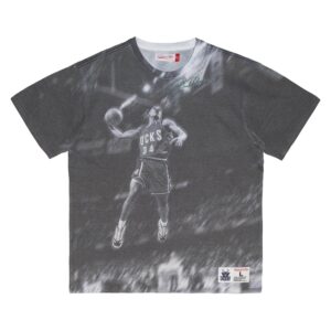 Mitchell & Ness Above The Rim Sublimated SS Tee Milwaukee Bucks Ray Allen Brown 760554