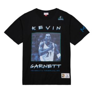 Mitchell & Ness Heavyweight Premium Player Tee Vintage Logo Minnesota Timberwolves Kevin Garnett Grey 760541