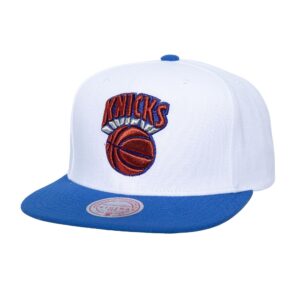 Mitchell & Ness Logo Shine Snapback HWC New York Knicks Baseball Cap White 765617