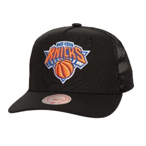 Mitchell & Ness Monogram Trucker New York Knicks Baseball Cap Black 765569