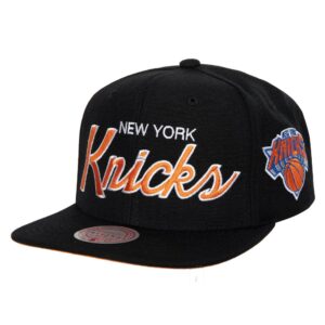 Mitchell & Ness Team Script 2.0 Snapback New York Knicks Baseball Cap Black 766963