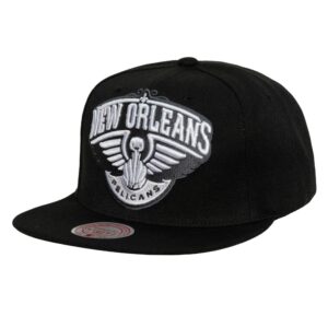 Mitchell & Ness XL BWG Snapback New Orleans Pelicans Baseball Cap Black 765538