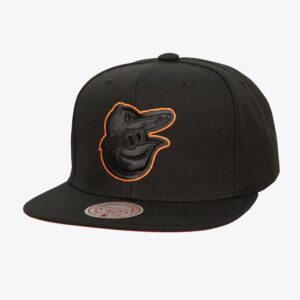 Mitchell & Ness Black Baltimore Orioles Logo Eclipse OG Snapback Hat Black 772357