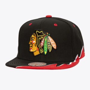 Mitchell & Ness Black Chicago Blackhawks Rising Tide OG Snapback Hat Black 772066