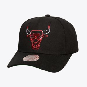 Mitchell & Ness Black Chicago Bulls Neon Logo Pro Crown Snapback Hat Black 772171