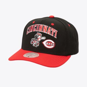 Mitchell & Ness Black Cincinnati Reds All In 2.0 Pro Crown Snapback Hat Black 772120