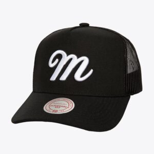 Mitchell & Ness Black Classic M Trucker Snapback Hat Pink 772391