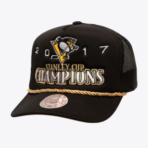 Baseball Cap Mitchell & Ness Black Pittsburgh Penguins Golden Champs Trucker Snapback Hat Black 772204