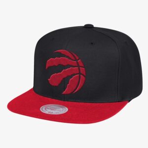 Mitchell & Ness Black Red Toronto Raptors Two-Tone Snapback Hat Black 771950