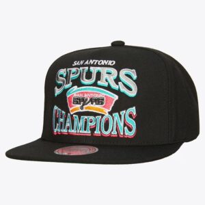 Mitchell & Ness Black San Antonio Spurs Hardwood Classics Champions Era Snapback Hat Black 771386