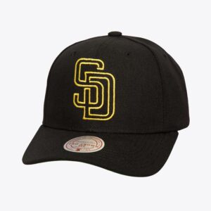 Mitchell & Ness Black San Diego Padres Neon Logo Pro Crown Snapback Hat Black 772349