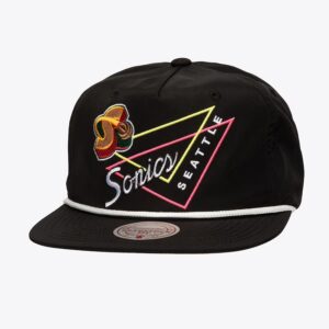 Baseball Cap Mitchell & Ness Black Seattle SuperSonics Hardwood Classics Pew Pew Deadstock Snapback Hat Black 771430