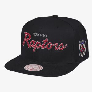 Baseball Cap Mitchell & Ness Black Toronto Raptors Hardwood Classics Pink Under Script Snapback Hat Blue 771929