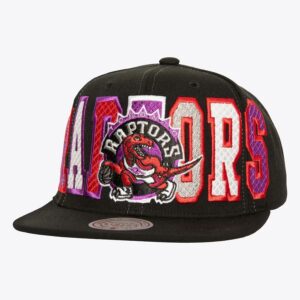 Baseball Cap Mitchell & Ness Black Toronto Raptors Hardwood Classics Varsity Bust Snapback Hat Grey 771918