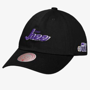 Mitchell & Ness Black Utah Jazz Hardwood Classics Foundation Script Dad Adjustable Hat Black 772043