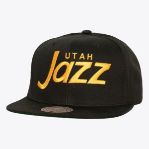 Mitchell & Ness Black Utah Jazz NBA 90's Draft Day Snapback Hat Black 772030