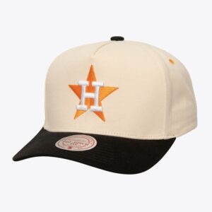 Mitchell & Ness Cream Houston Astros Cooperstown Collection Overspray Pro Crown Snapback Hat Cream 772216