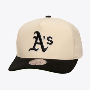 Mitchell & Ness Cream Oakland Athletics Overspray Pro Crown Snapback Hat Cream 772258