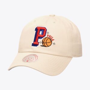 Mitchell & Ness Cream Philadelphia 76ers Hardwood Classics Sswagger Adjustable Hat Cream 772325