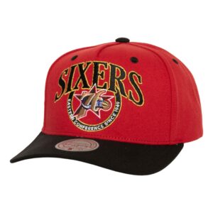 Mitchell & Ness Crown Jewels Pro Snapback HWC Philadelphia 76ers Baseball Cap Red 769758