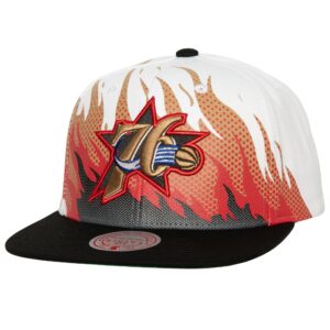 Mitchell & Ness Hot Fire Snapback HWC Philadelphia 76ers Cap White 769912