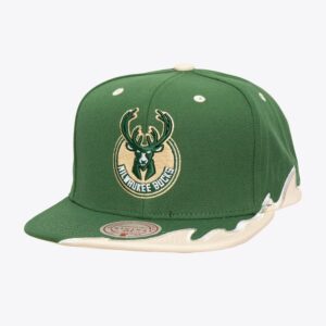 Mitchell & Ness Hunter Green Milwaukee Bucks Rising Tide OG Snapback Hat Green 772446