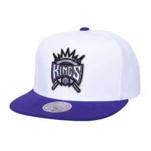 Mitchell & Ness Logo Shine Snapback HWC Sacramento Kings Baseball Cap White 771126