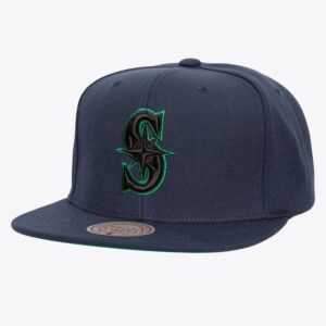 Mitchell & Ness Navy Seattle Mariners Logo Eclipse OG Snapback Hat Blue 772231