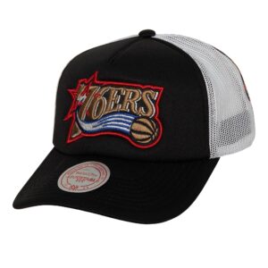 Mitchell & Ness Off The Backboard Trucker Snapback HWC Philadelphia 76ers Cap Black 770453