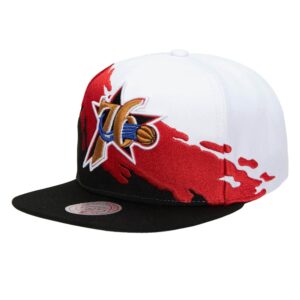 Mitchell & Ness Paintbrush Snapback HWC Philadelphia 76ers Baseball Cap White 770284