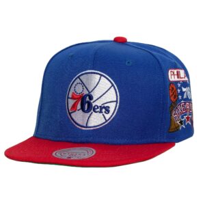 Mitchell & Ness Patch Overload Snapback HWC Philadelphia 76ers Cap Blue 770116